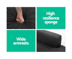 Artiss Sofa Lounge Set Couch Futon Corner Chaise Fabric 3 Seater Suite Dark Grey