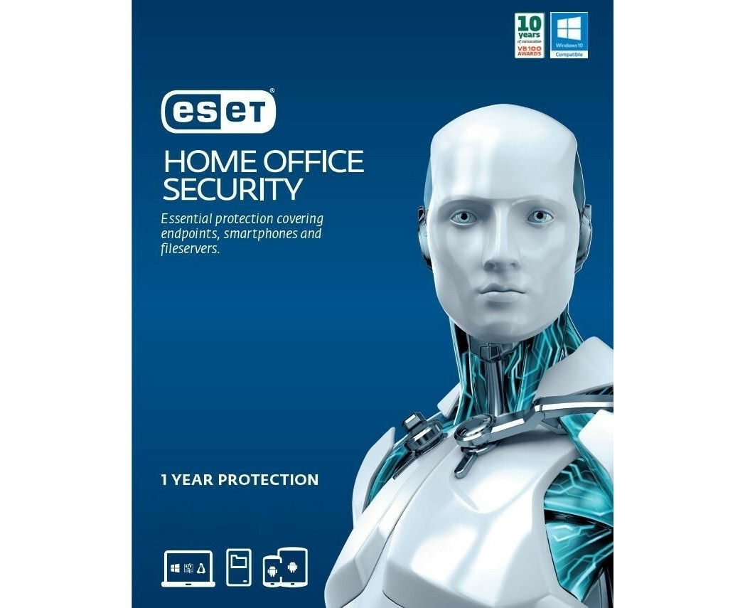 ESET Home Office Security 10 PCs, 5 Mobile 1 File Server, 1 Year License  Card 