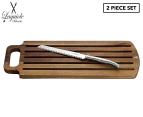 Laguiole Silhouette Premium 2-Piece Acacia Bread Board & Knife Set - Stainless Steel
