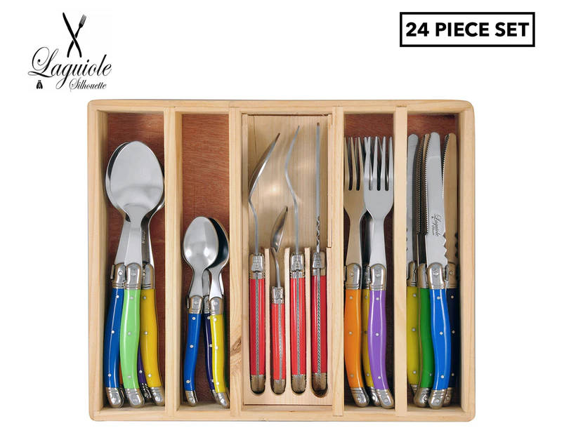 Laguiole Silhouette Premium 24-Piece Cutlery Set - Multi