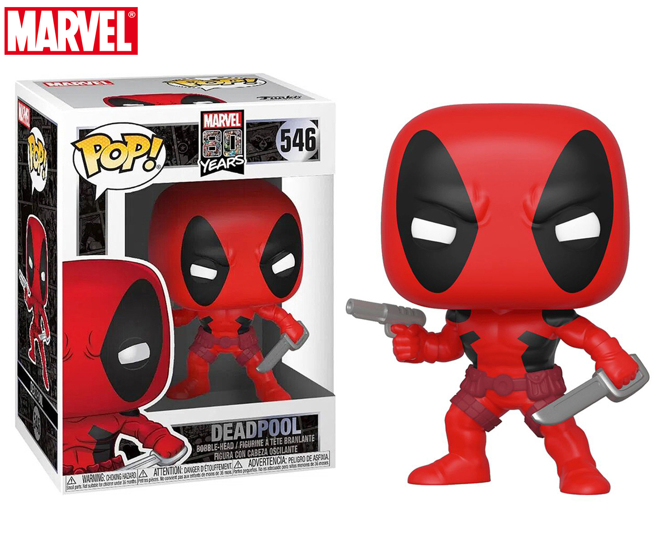 Funko POP! Marvel 80th Anniversary 546 Deadpool Vinyl Figure Catch.co.nz