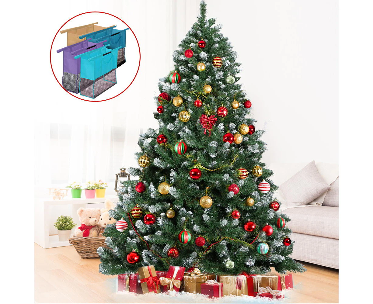 Jingle Jollys 2.4M 8FT Christmas Tree Xmas Decorations Snow Home Decor 1400 Tips Bonus Bag