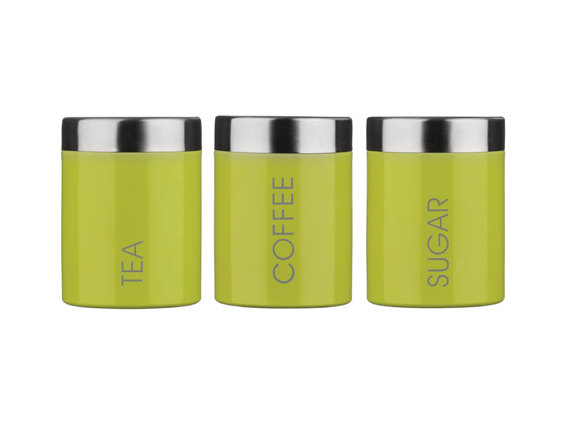 Premier Housewares Tea, Coffee & Sugar Canisters, Lime Green