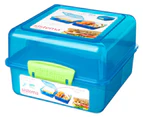 Sistema Blue 3 Compartment  Klip It 1.4L Lunch Cube Box