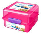 Sistema Pink 3 Compartment Klip It 1.4L Lunch Cube Box