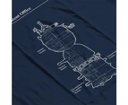 NASA Soyuz Spacecraft Blueprint Men's Hooded Sweatshirt - Navy Blue