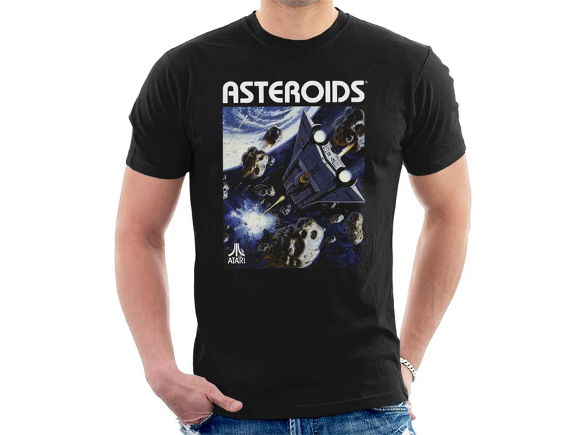 Atari Asteroids Box Art Men's T-Shirt - Black