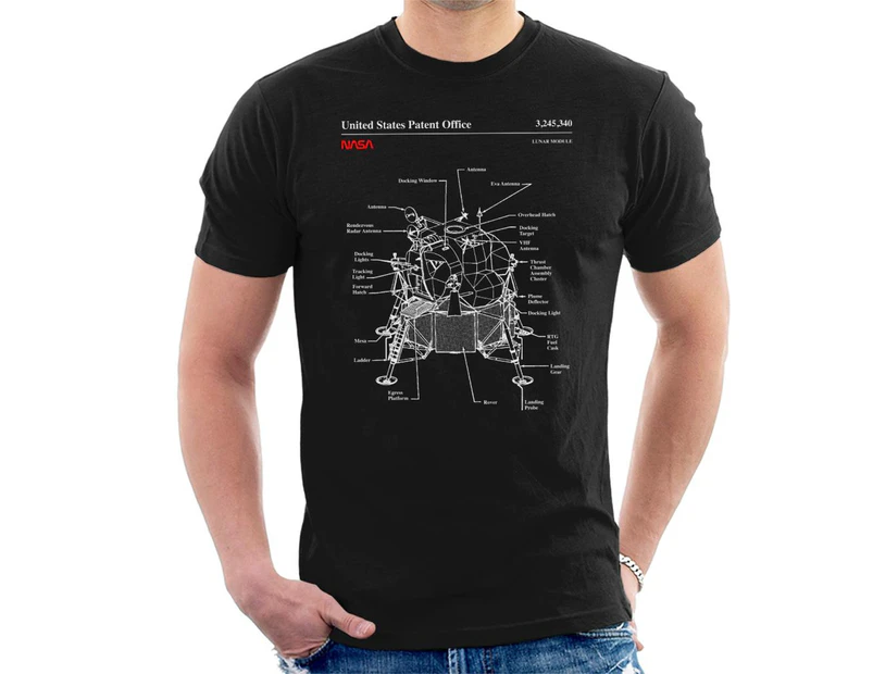 NASA Lunar Module Blueprint Men's T-Shirt - Black