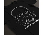 Original Stormtrooper Helmet Silhouette Line Art Men's T-Shirt - Black
