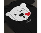 Coca Cola Polar Bear Kiss Men's T-Shirt - Black