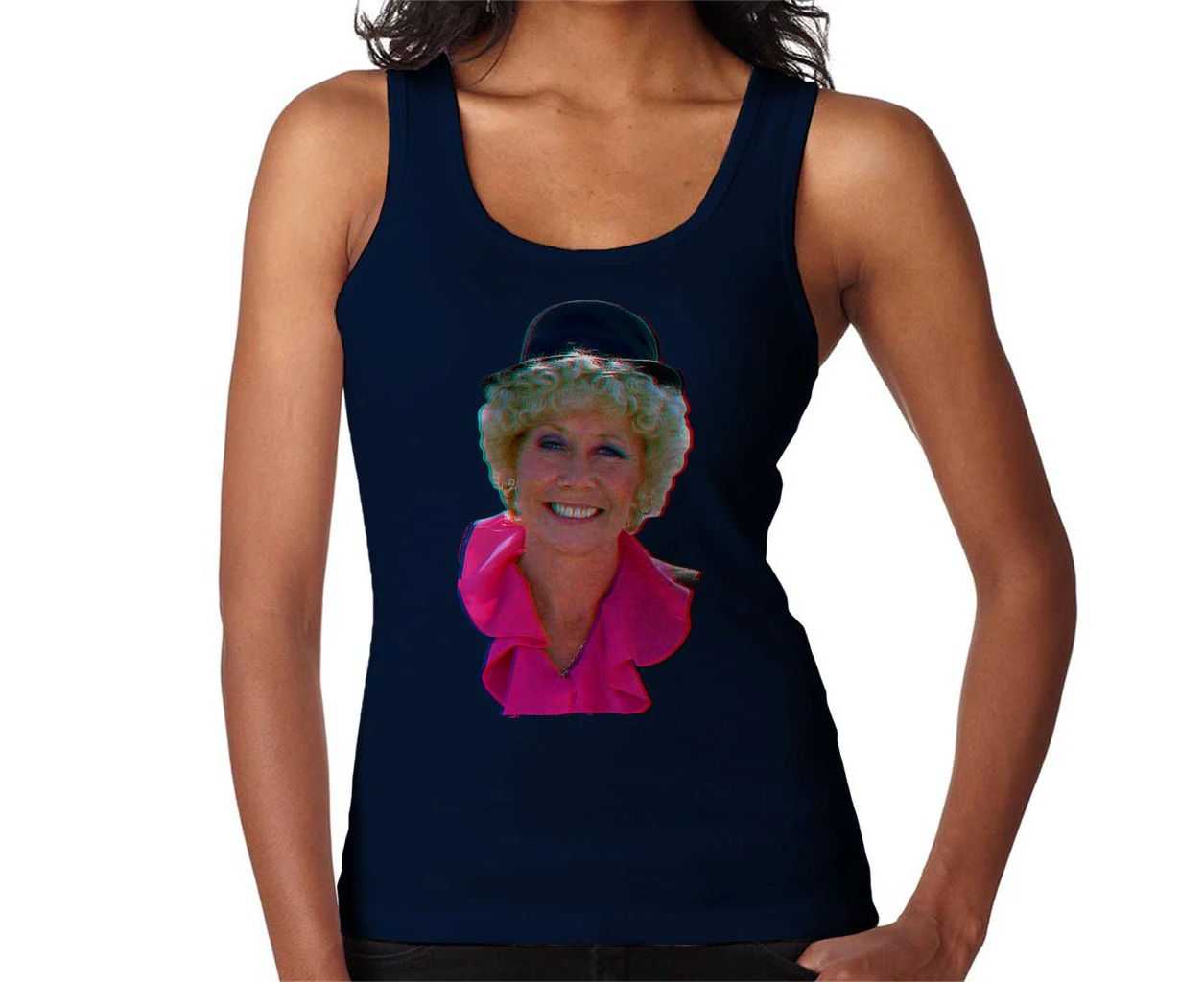 TV Times Vera Duckworth Played By Elizabeth Dawn Coronation Street Women's Vest - Navy Blue