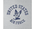 US Airforce Eagle Navy Blue Text Women's T-Shirt - Heather Grey