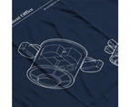 NASA Placement Of 4 Racks Node 1 Blueprint Women's T-Shirt - Navy Blue