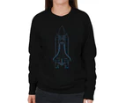 NASA Space Shuttle Enterprise 3D Effect Women's Sweatshirt - Black