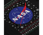 The NASA Classic Insignia Christmas Knit Pattern Men's Sweatshirt - Black