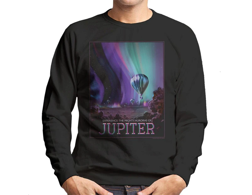 NASA Auroras Of Jupiter Interplanetary Travel Poster Men's Sweatshirt - Black