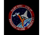NASA STS 37 Atlantis Mission Badge Distressed Women's Sweatshirt - Black