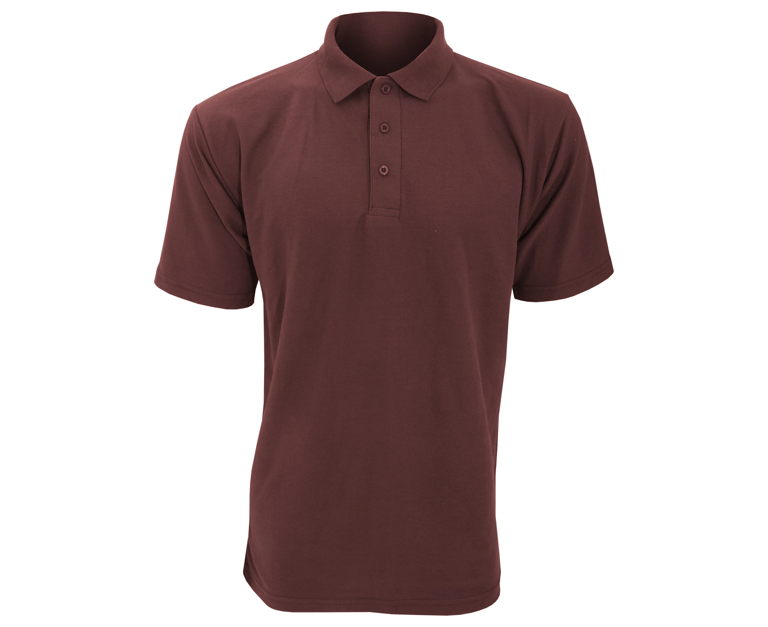 UCC 50/50 Mens Plain Pique Short Sleeve Polo Shirt (Burgundy) - BC1194