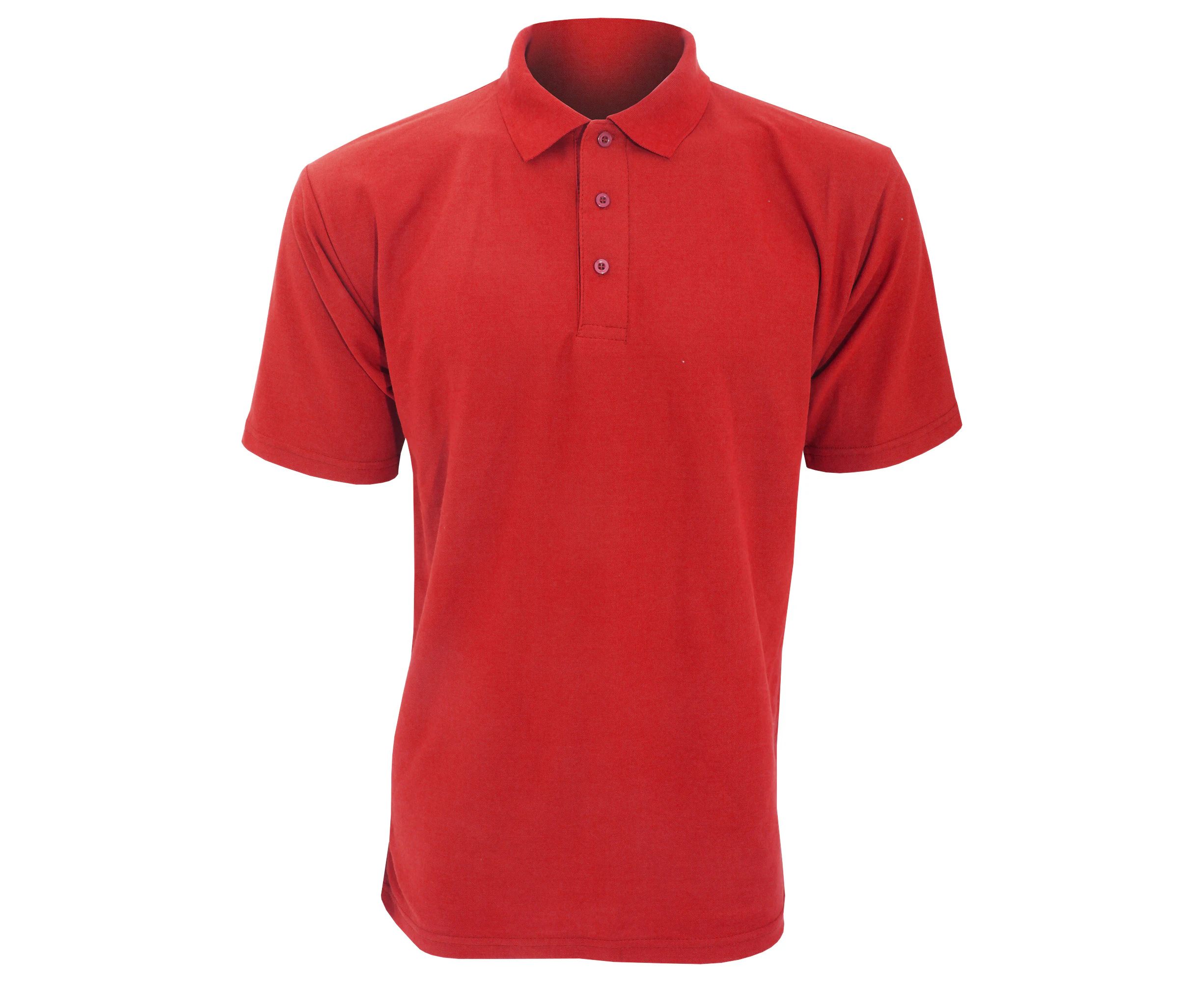 UCC 50/50 Mens Plain Pique Short Sleeve Polo Shirt (Red) - BC1194