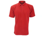 UCC 50/50 Mens Plain Pique Short Sleeve Polo Shirt (Red) - BC1194