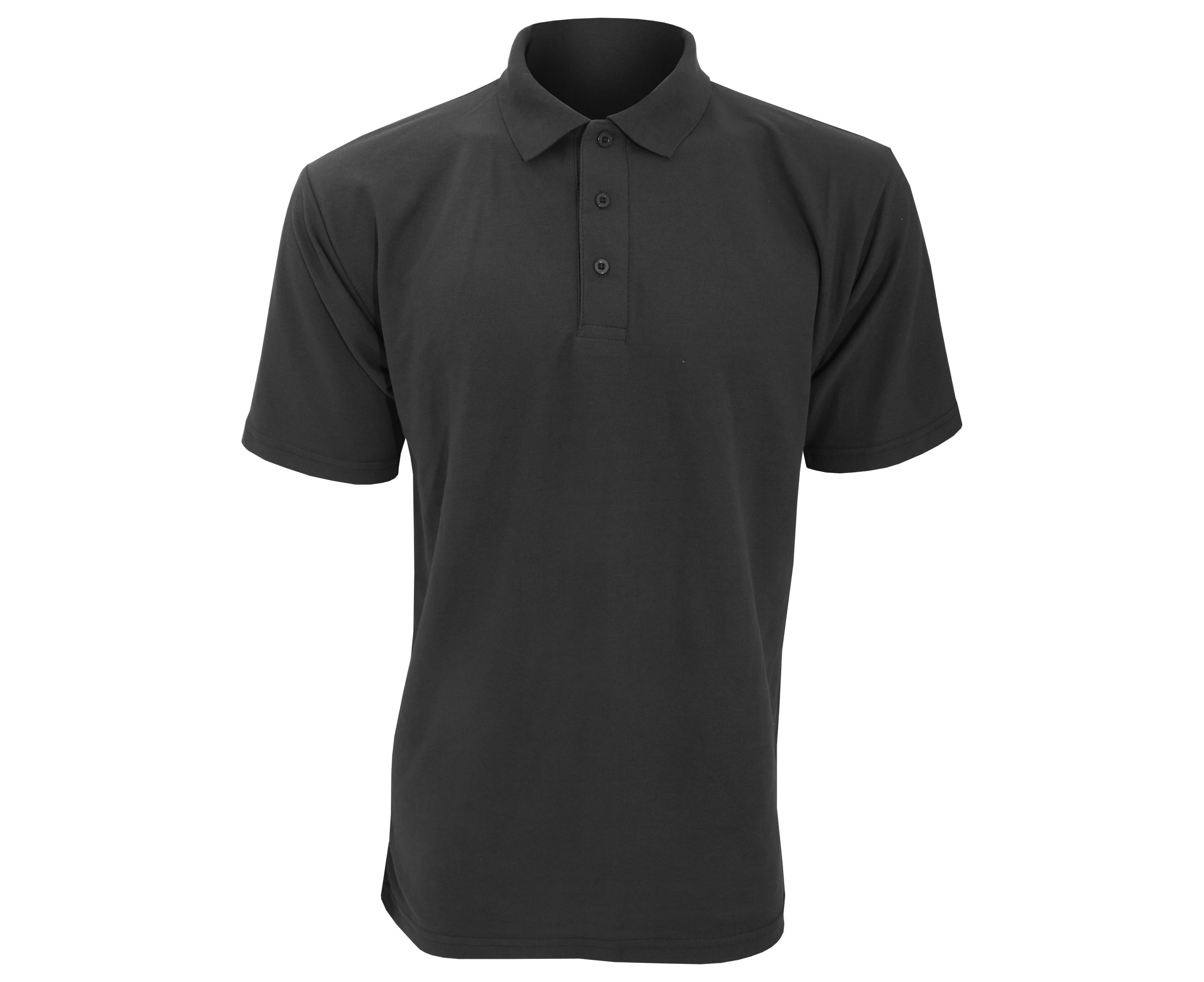 UCC 50/50 Mens Plain Pique Short Sleeve Polo Shirt (Black) - BC1194