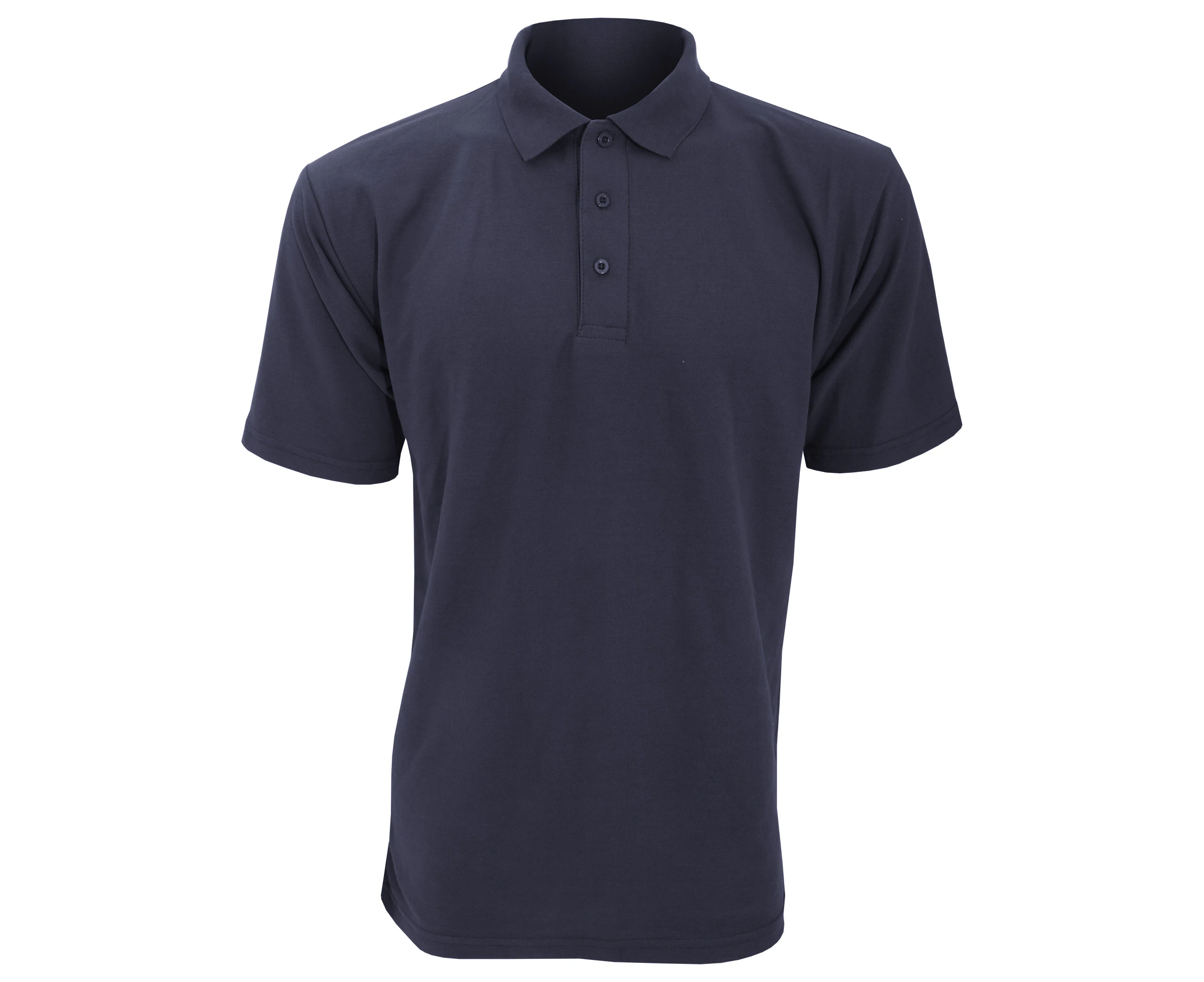 UCC 50/50 Mens Plain Pique Short Sleeve Polo Shirt (Navy Blue) - BC1194