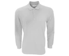 Gildan Mens Long Sleeve Premium Cotton Double Pique Polo Shirt (RS Sport Grey) - RW4740