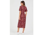 COOPER ST Walk This Way Flared Sleeve Maxi Dress in Burgundy