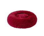 Soft Plush Round Pet Bed Diameter 60cm - Red