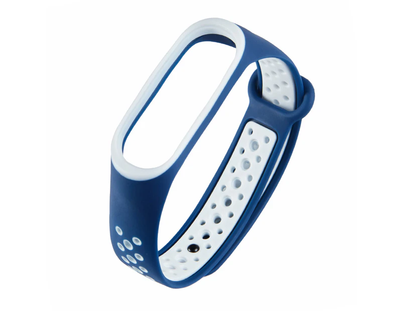 For Xiaomi Mi Band 4 Sports Wrist Strap - Dark blue & White