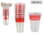 6 x 18-Pack Printed Plastic Christmas Cups