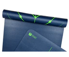 TEGO Yoga Mat Combo - Yoga Mat + Run Towel Pack - Comes with Mat Holder Bag - Blue Spring Green