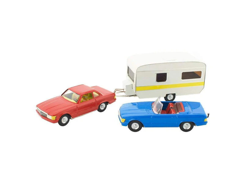 Kovap Tin Toy Set - Mercedes Cabrio, Coupe & Caravan