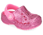 Crocs Girls' Baya Glitter Clogs - Pink Lemonade