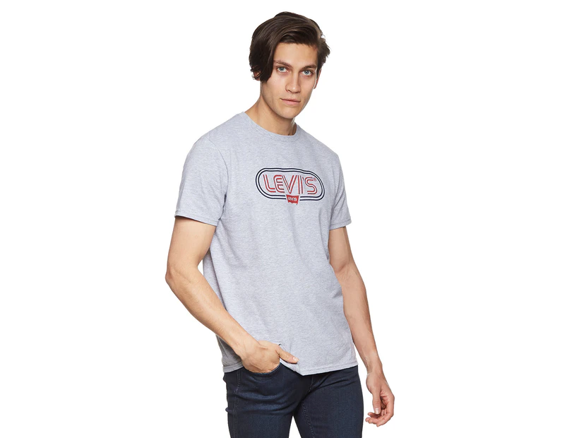 Levi's Men's Neon Sign Tee / T-Shirt / Tshirt - Heather Grey