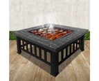 Grillz Outdoor Fire Pit BBQ Table Grill Garden Wood Burning Fireplace Stove