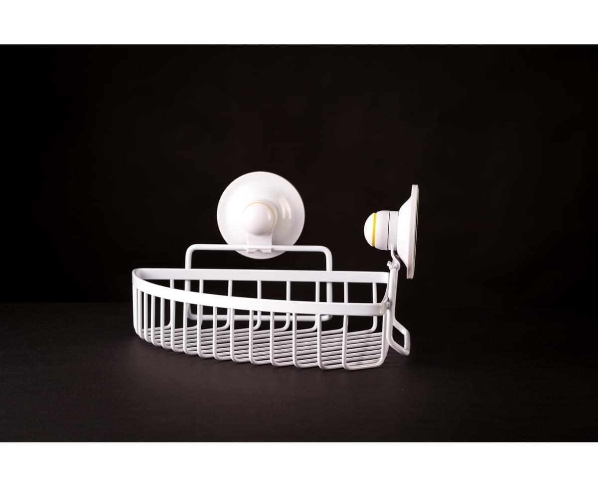 White EOFY KiahLoc Large Basket Suction/Hook/Organiser/Basket/Holder 
