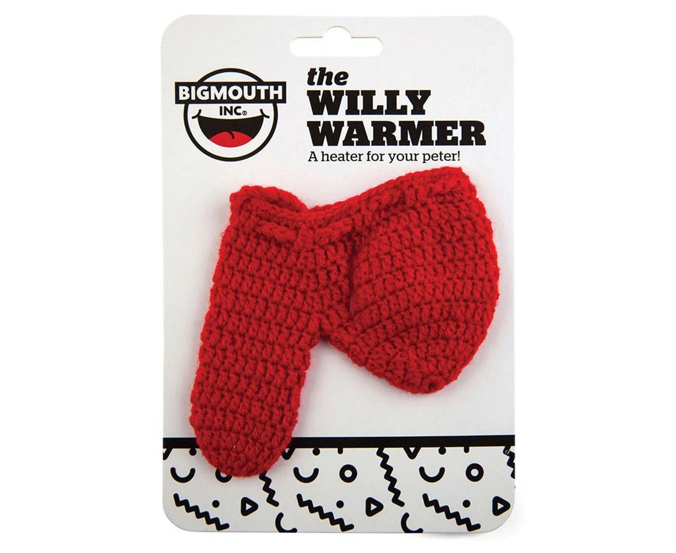 BigMouth Inc. Adult The Willy Warmer Knitted Heater Novelty Prank Gag Gift Red