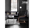 Artiss Bentwood Armchair Adjustable Wooden Recliner Lounge Fabric Cushion Black