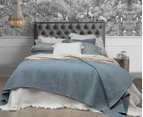 Stonewashed Jardin Wash Blue 100% Cotton Coverlet Bedspread Set