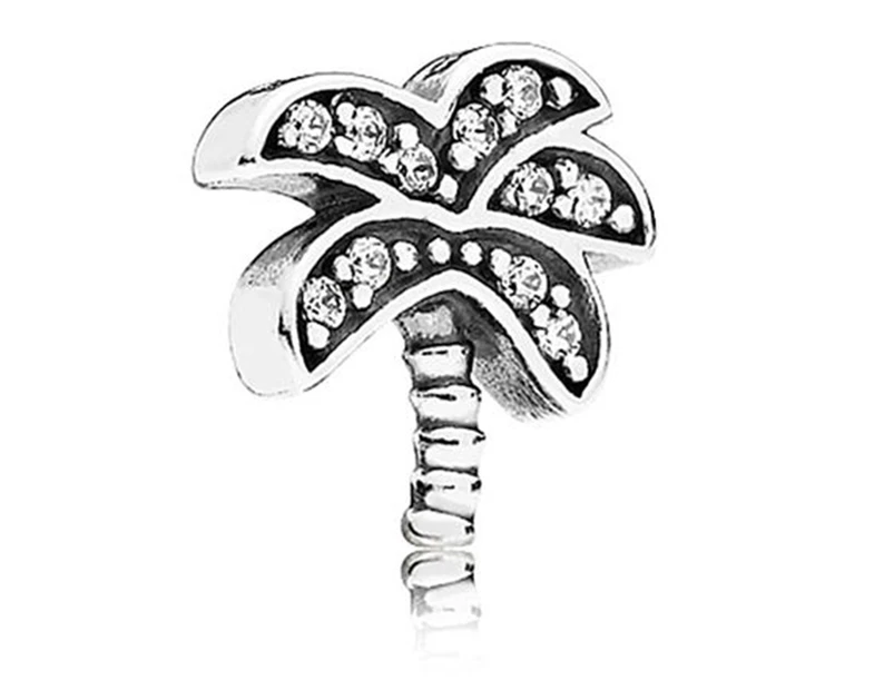 Pandora Sparkling Palm Tree Petite Locket Charm - Silver