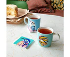 Set of 6 Maxwell & Williams Pete Cromer Ceramic Square Tile Drink Coasters - Kookaburra