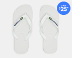 Havaianas Unisex Brasil Logo Thongs - White