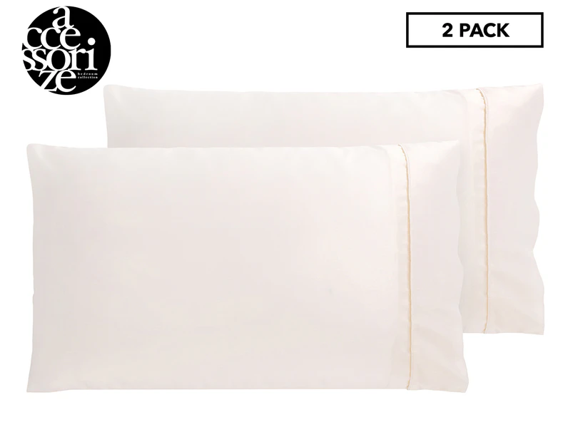 Accessorize 48x73cm Satin Pillowcase Twin Pack - Cream