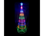 Christmas 190cm Cone Tree 198 LED Digitally Animated 24 Functions Multi Colour