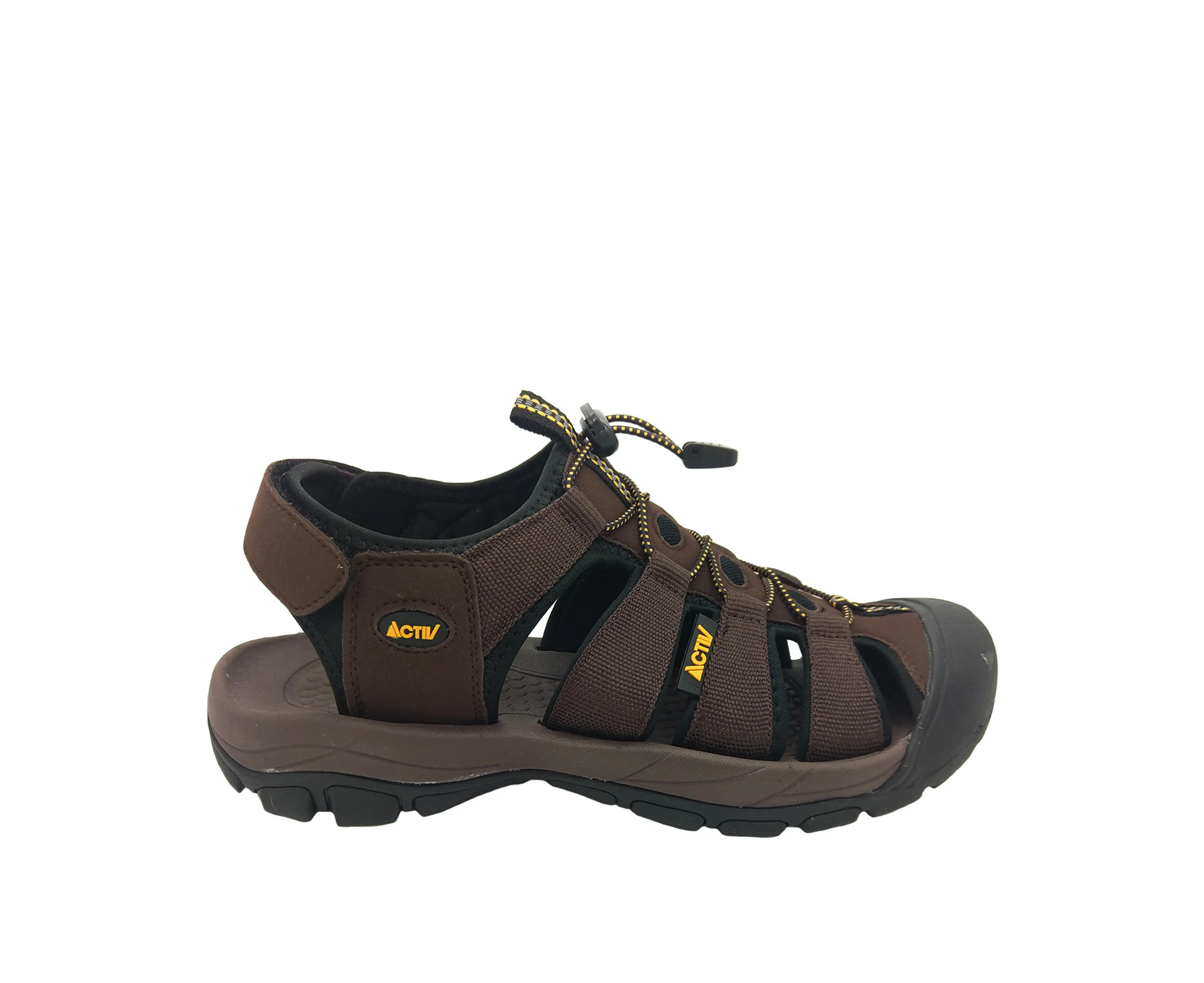 Activ Reef Comfort Sandal Beach Walker Adjustable Reinforced Closed Toe - Brown