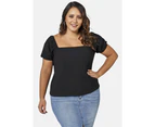 SUNDAY IN THE CITY Women's Testify Top in Black