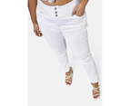 INDIGO TONIC Women's Amy 3 Button Skinny Waist Trimmer Jean