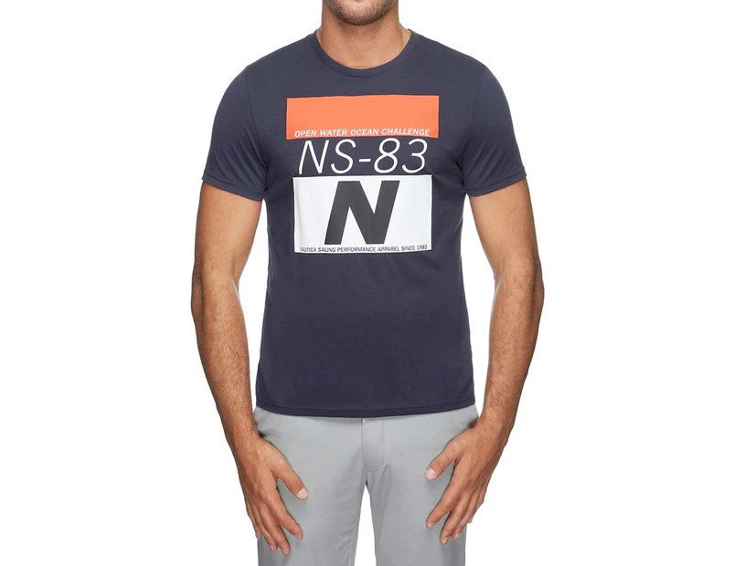 Nautica Men's N-83 Open Water Challenge Tee / T-Shirt / Tshirt - Navy Blue