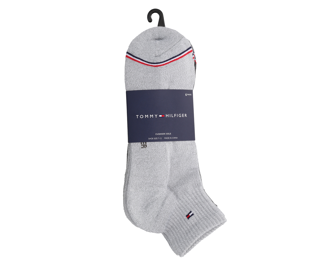 Tommy Hilfiger Men's Basic Sport Quarter Crew Socks 6-Pack - Grey ...
